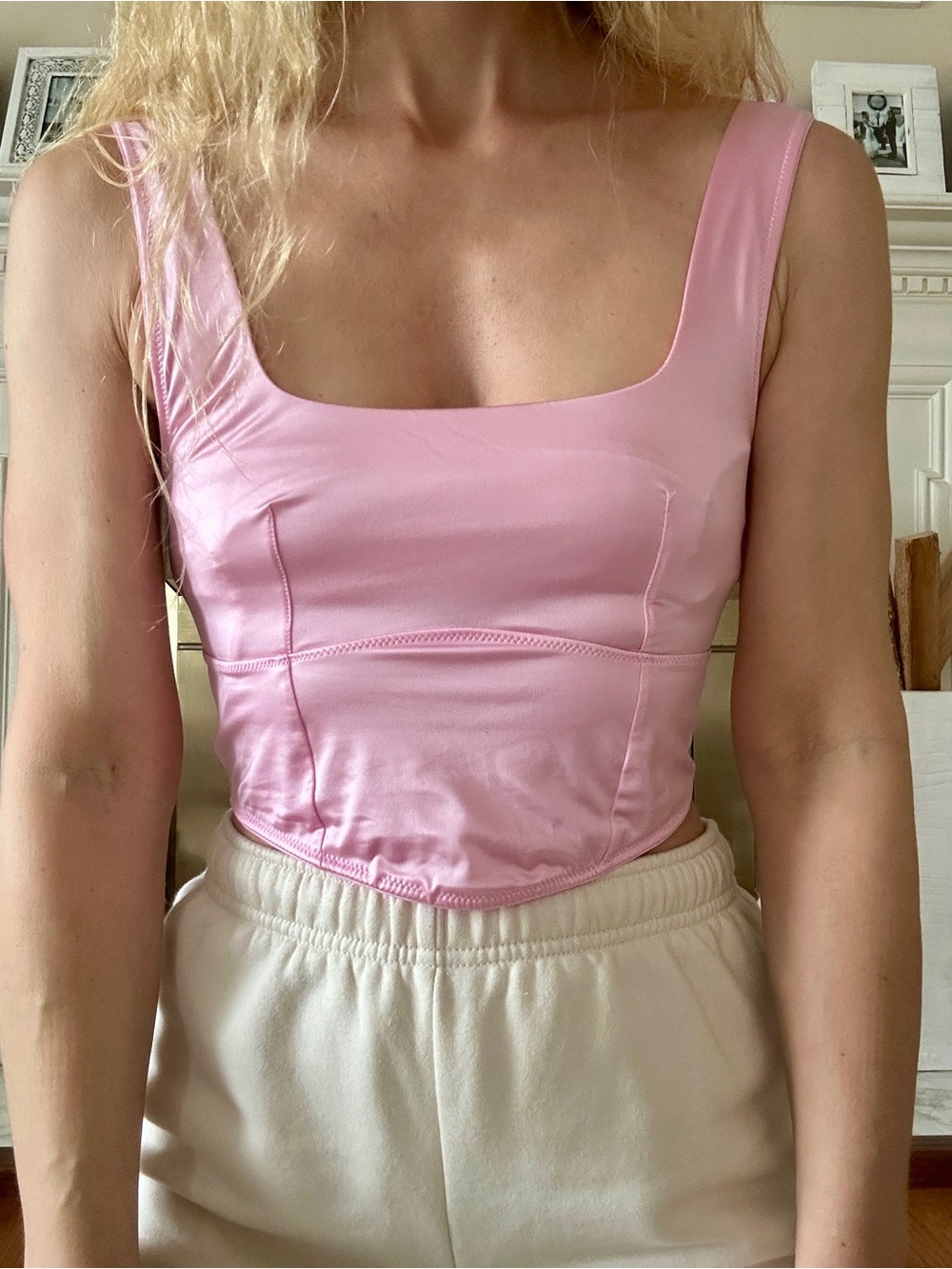 Colsie Pink Satin crop top